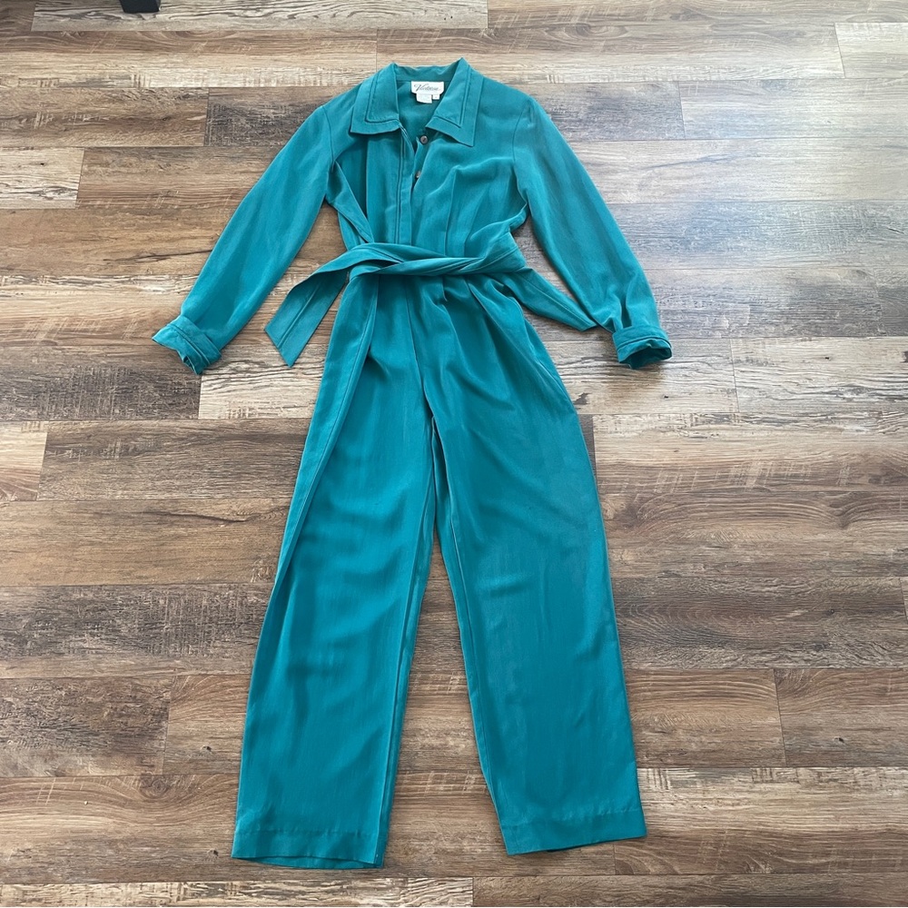 Victoria Soie Vintage green silk jumpsuit 8
